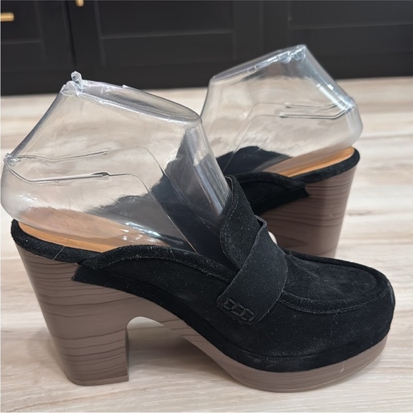 🖤 Splendid Vina Suede Platform Clogs – Black Slip-On Heels - Picture 3 of 7